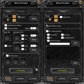 MU Helper Settings